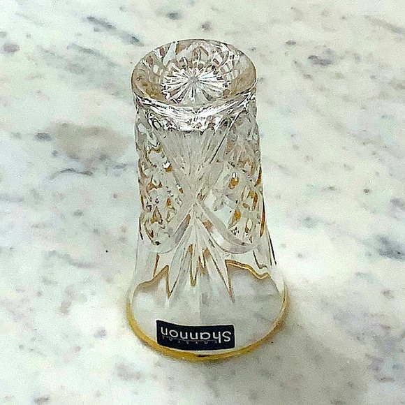 GODINGER DUBLIN CRYSTAL VODKA SHOOTERS GOLD TRIM SET OF 6 - Picture 5 of 8